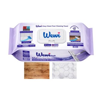 Wewi Pratik Easy Clean Mokre Wkłady do Mycia Podłóg Mop 50szt lawendowe