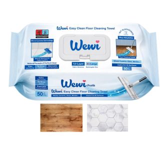 Wewi Easy Clean Mokre Ręczniki Wkłady do Mycia Podłóg Mop 50szt niebies.